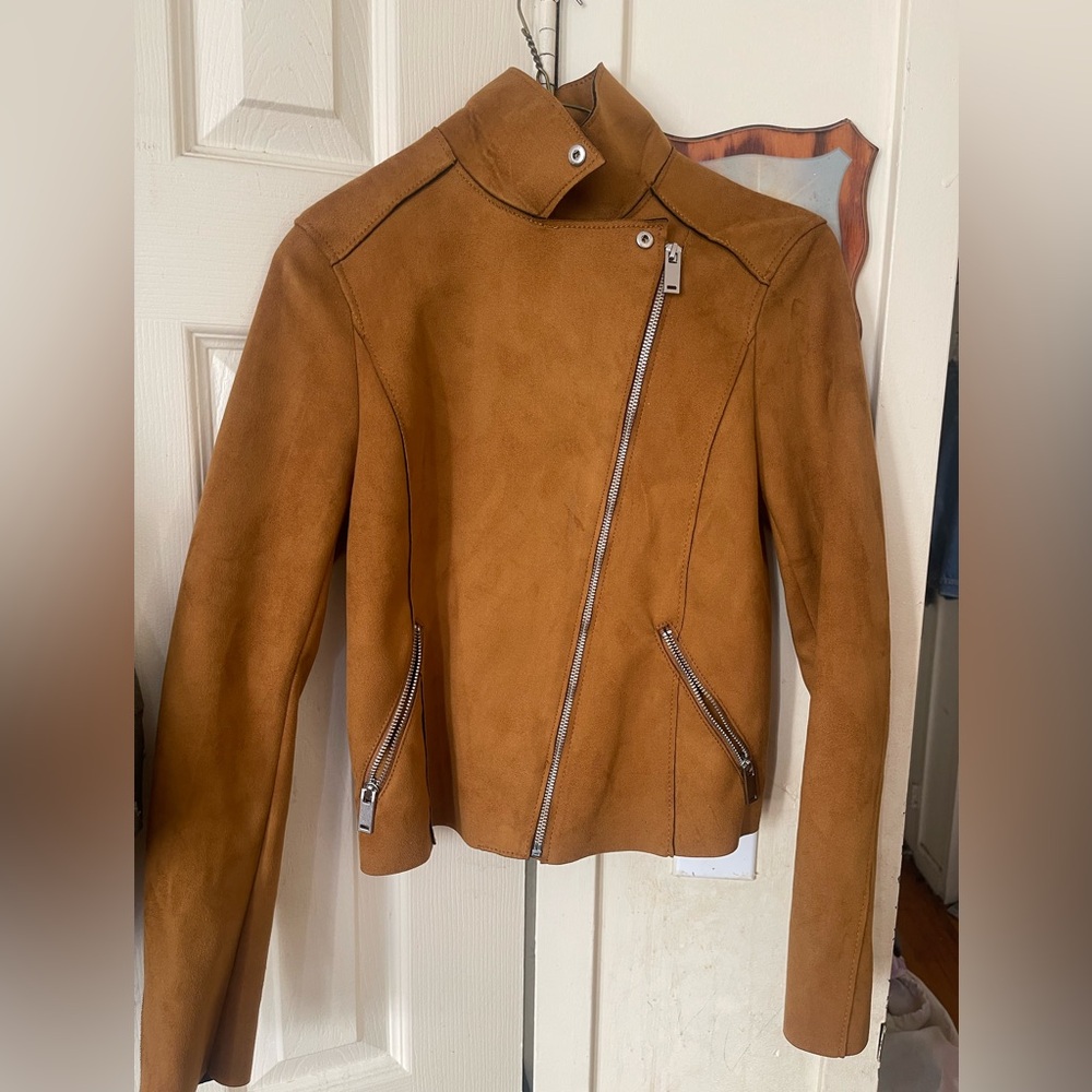 Brown leather jacket